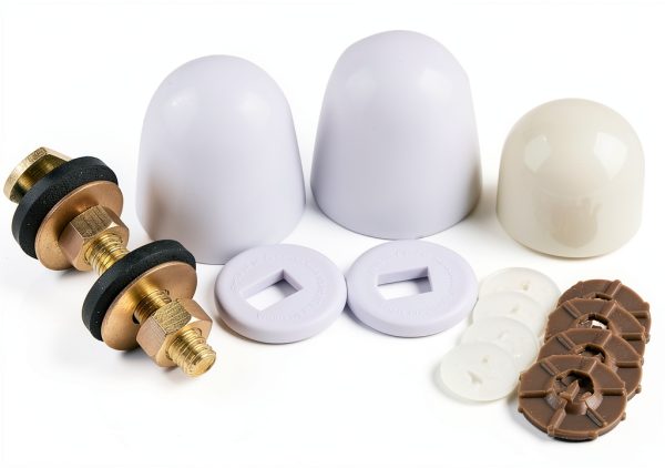 Toilet Floor Bolts Hibbent Brass Plated Round Set-0