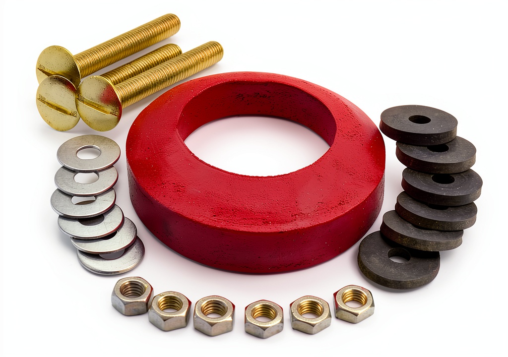 Installing Fluidmaster Tank to Bowl 3 Bolt Gasket Kit on a wooden workbench