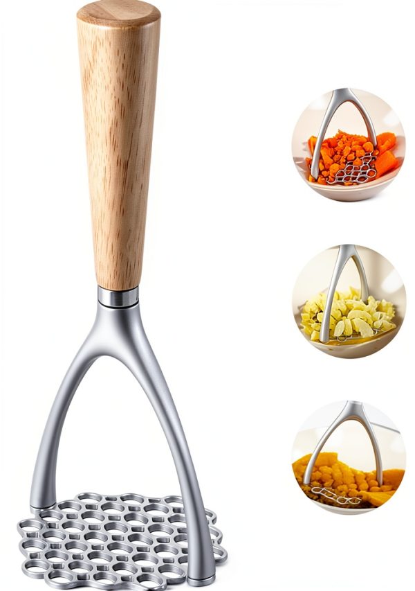 Potato Ricer Wood Handle Aluminum Alloy Kitchen Tool-0