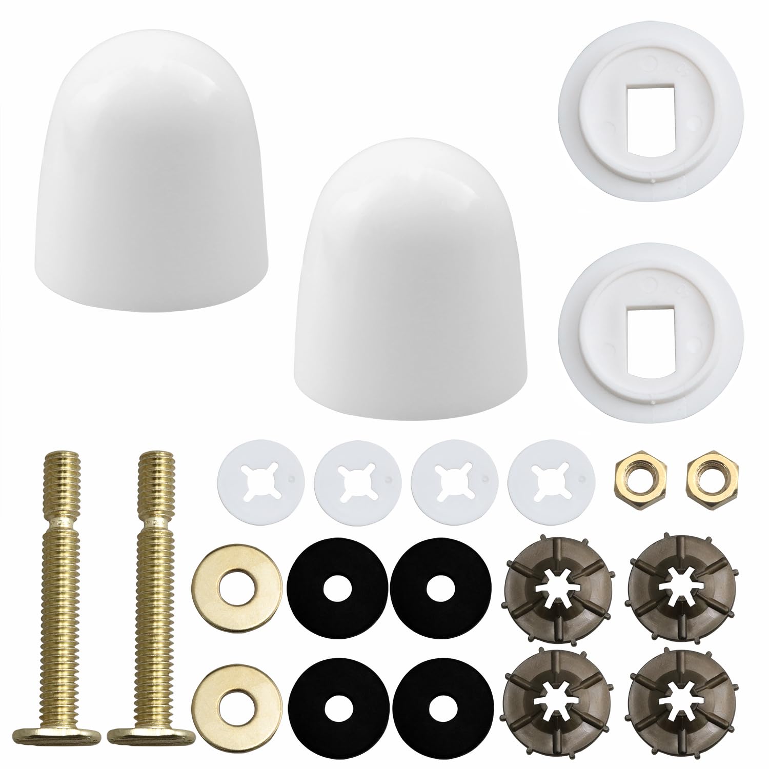 Xhziy toilet floor bolt set components laid out on a workbench