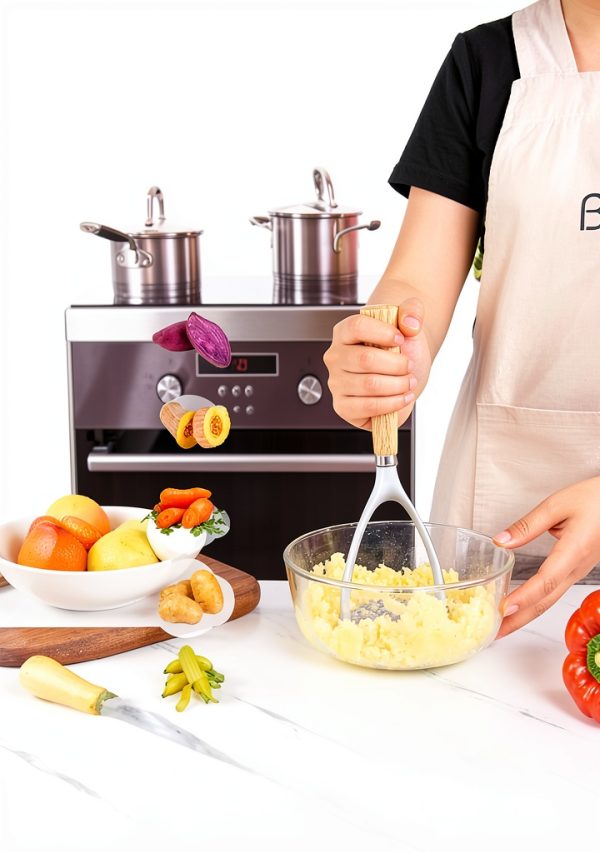 Potato Ricer Wood Handle Aluminum Alloy Kitchen Tool-2