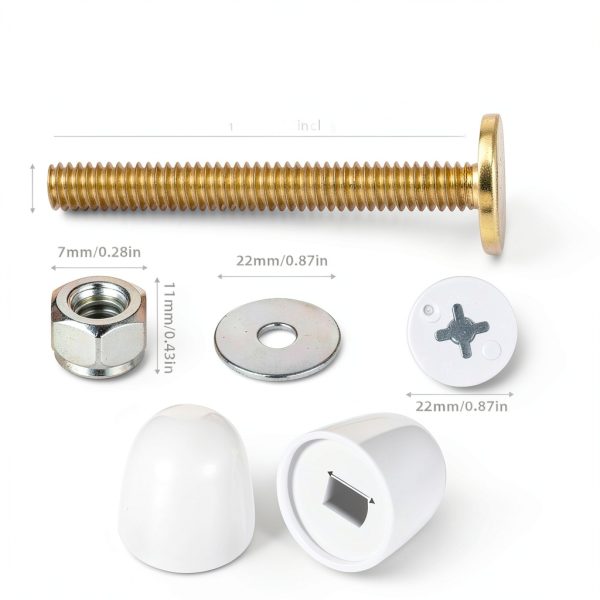 FdcZeyxior Toilet Bolt Kit Brass Stainless Steel Universal-1