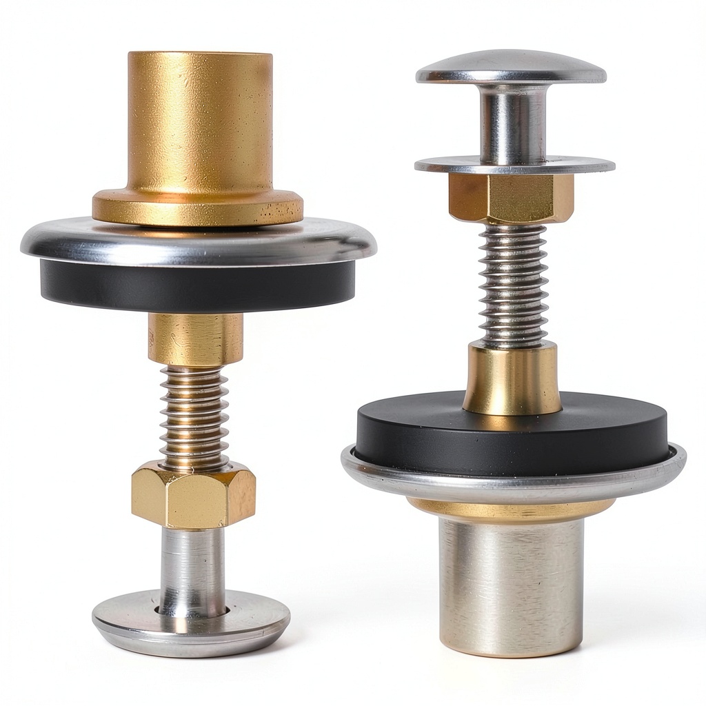 Weensmeil TS810DV3 toilet tank hardware kit components displayed on a bathroom counter