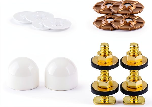 Toilet Floor Bolts Hibbent Brass Plated Round Set-3