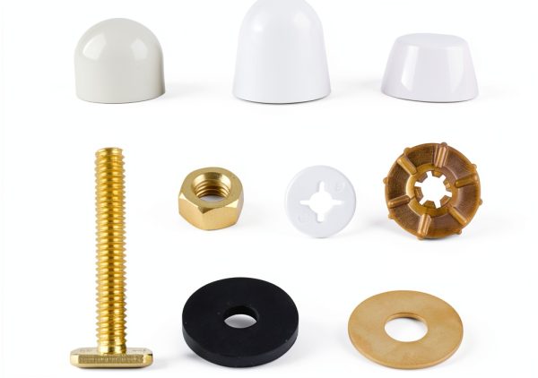 Toilet Floor Bolts Hibbent Brass Plated Round Set-1
