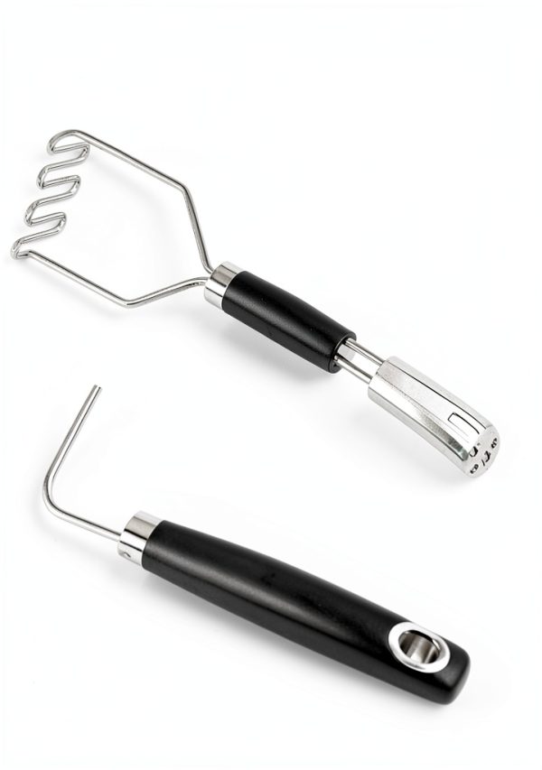 Potato Masher MUJINON Black Stainless Ergonomic-1