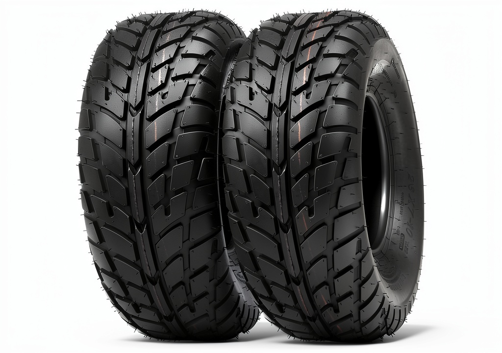 SUNF ATV Tires 145/70-6 on a rocky terrain