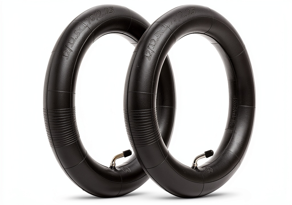 Installing YeYouc Inner Tube 12.5x2.25 Heavy Duty Butyl Rubber on a wooden workbench