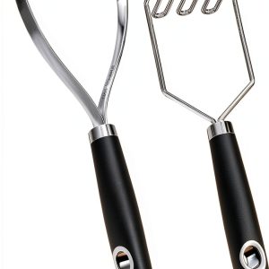 Potato Masher MUJINON Black Stainless Ergonomic-0