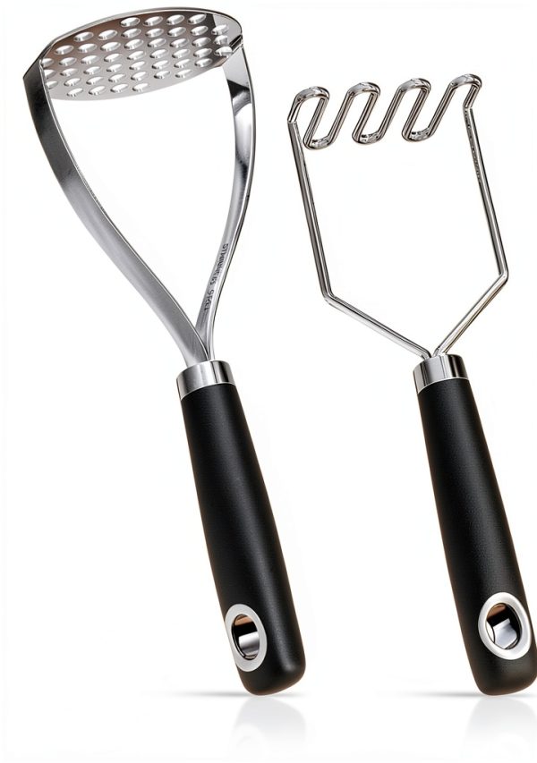 Potato Masher MUJINON Black Stainless Ergonomic-0