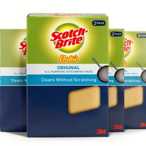 Scotch-Brite Dobie Pads, Dobie Sponge for All Purpose Cleaning of Kitchen, Bathroom, and Household, Non Scratch Dobie Cleaning Pads Safe for Non-Stick Cookware, 12 Dobie Pads-0