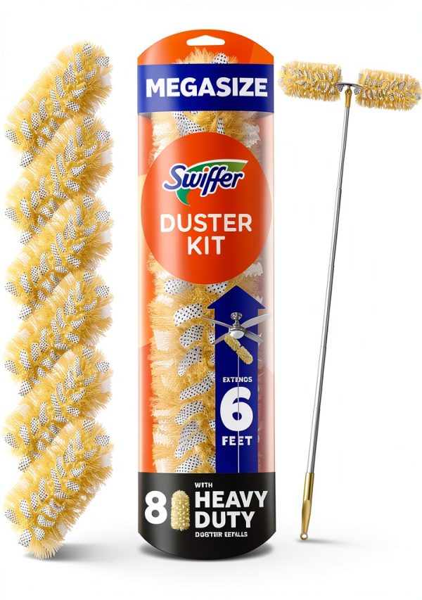 Swiffer Duster Kit 6-ft Extendable Handle with 8 Heavy-Duty Refills-0